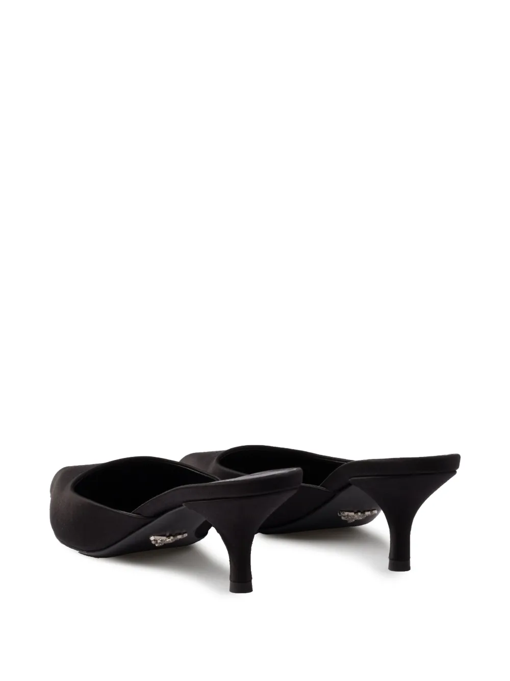 Prada 55mm satin mules Black