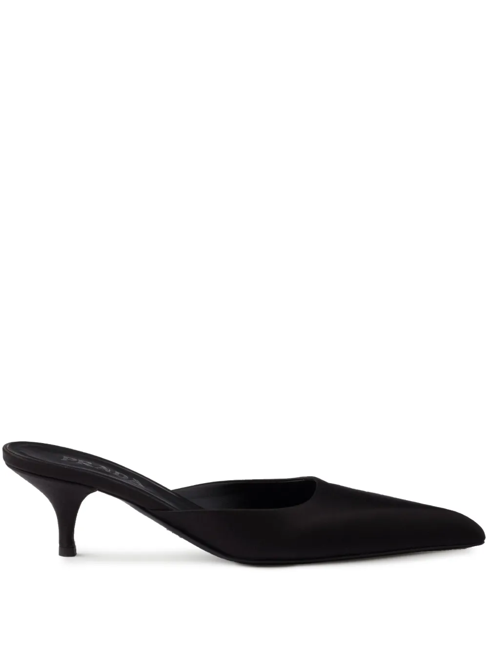 Prada 55mm satin mules Black