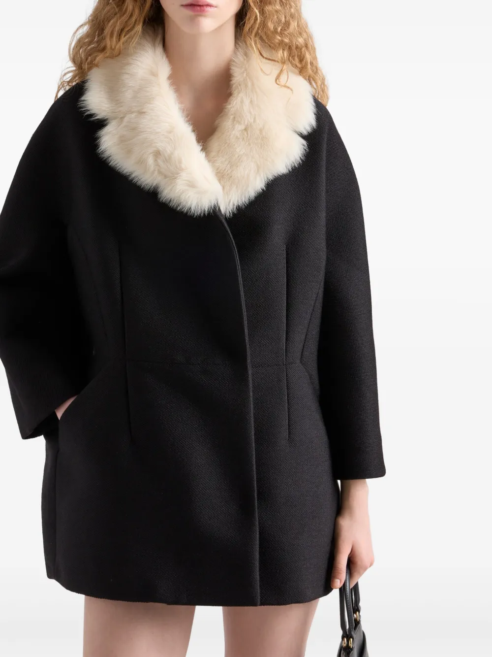 Prada Twill jas met dubbele rij knopen Zwart