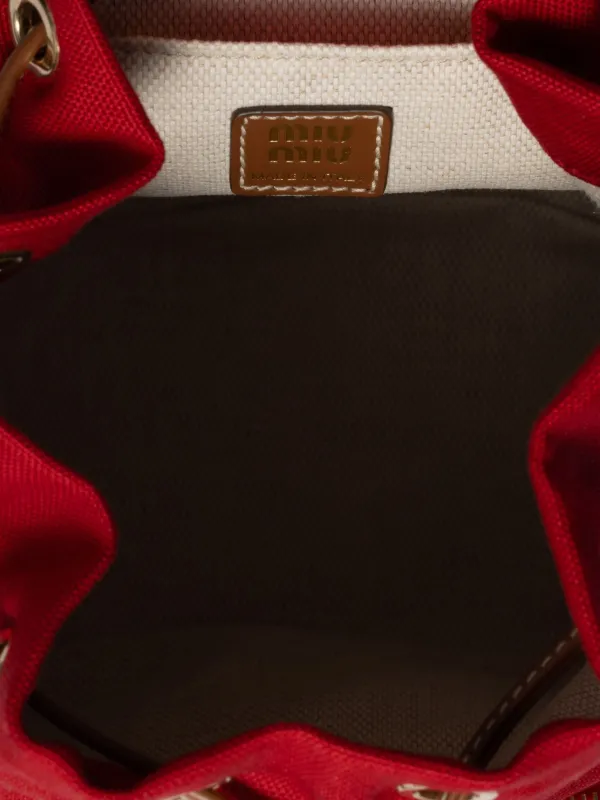 Miu Miu ロゴ バックパック | レッド | FARFETCH JP