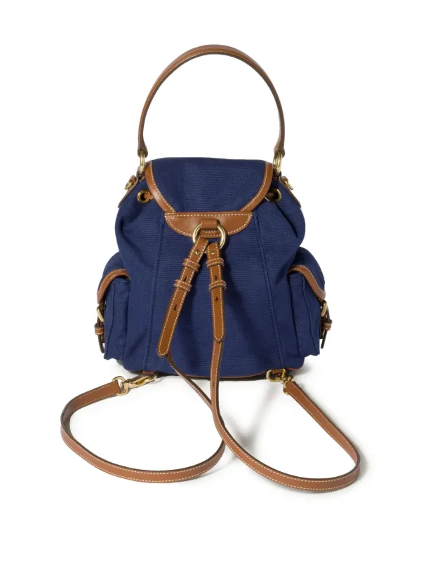 miu miu ネイビー リュック Miu Miu logo-lettering Backpack | Blue | FARFETCH