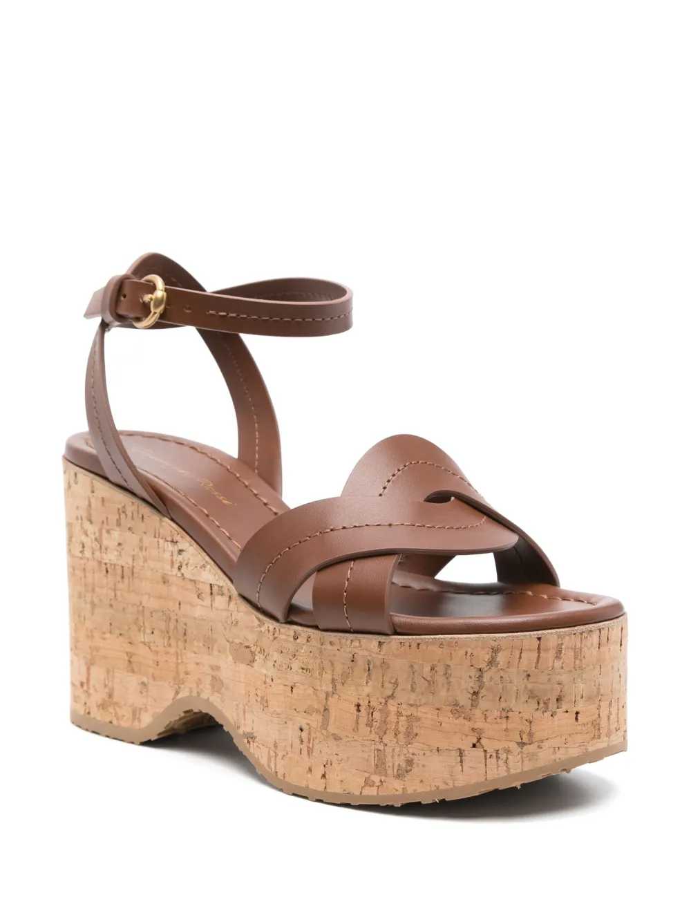 Gianvito Rossi 100 mm sandalen met plateauzool - Bruin