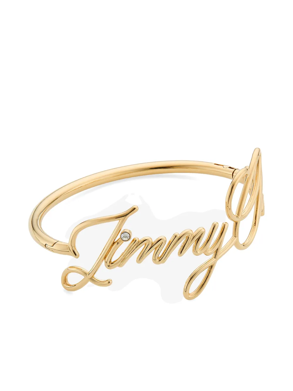Jimmy Choo Logo Script Bracelet In Gold
