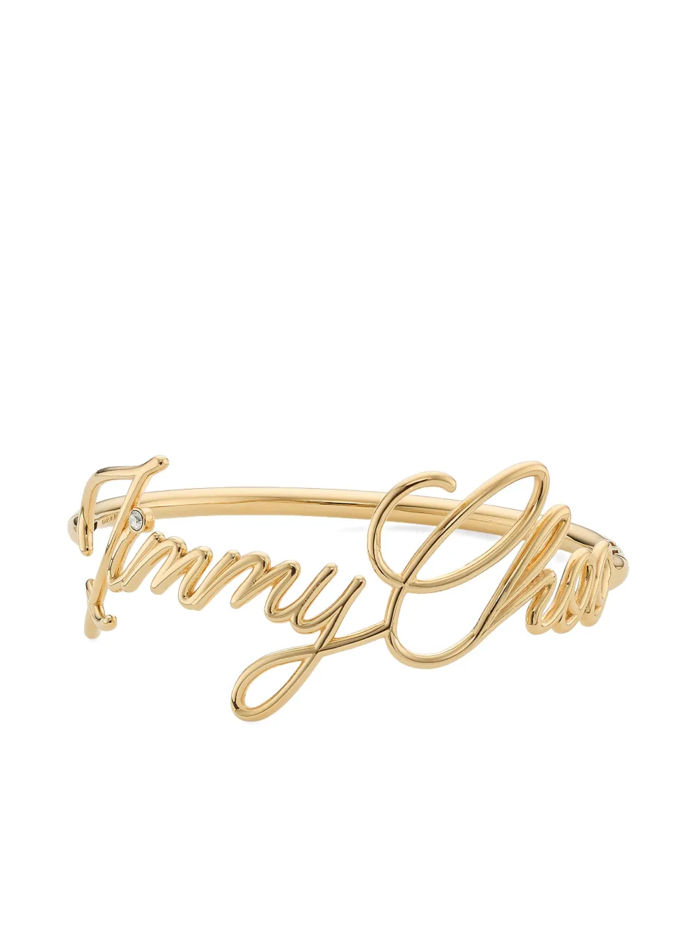 Jimmy Choo Logo Script Bracelet In Gold