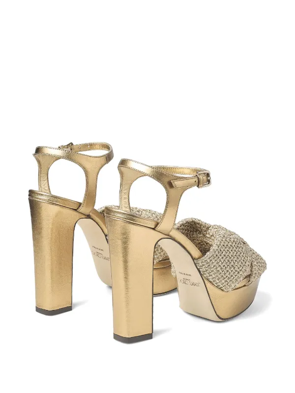 Jimmy Choo 120mm Heliose Sandals | Gold | FARFETCH