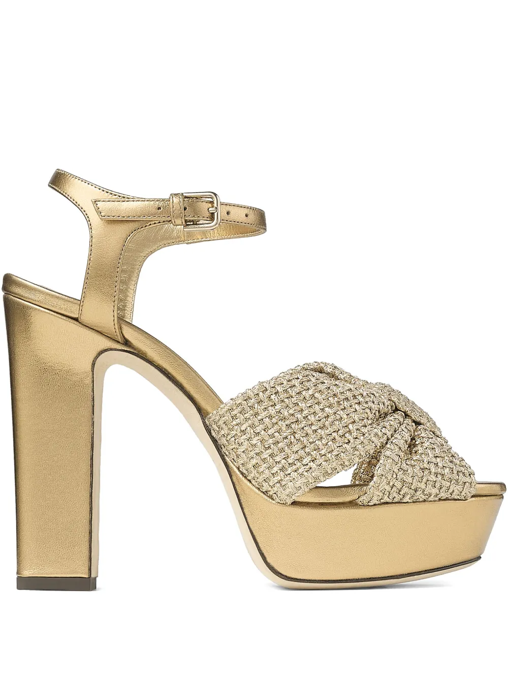 Jimmy Choo 120mm Heliose sandals Gold