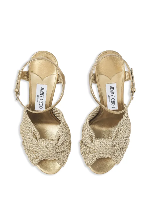 Jimmy Choo 120mm Heliose Sandals | Gold | FARFETCH