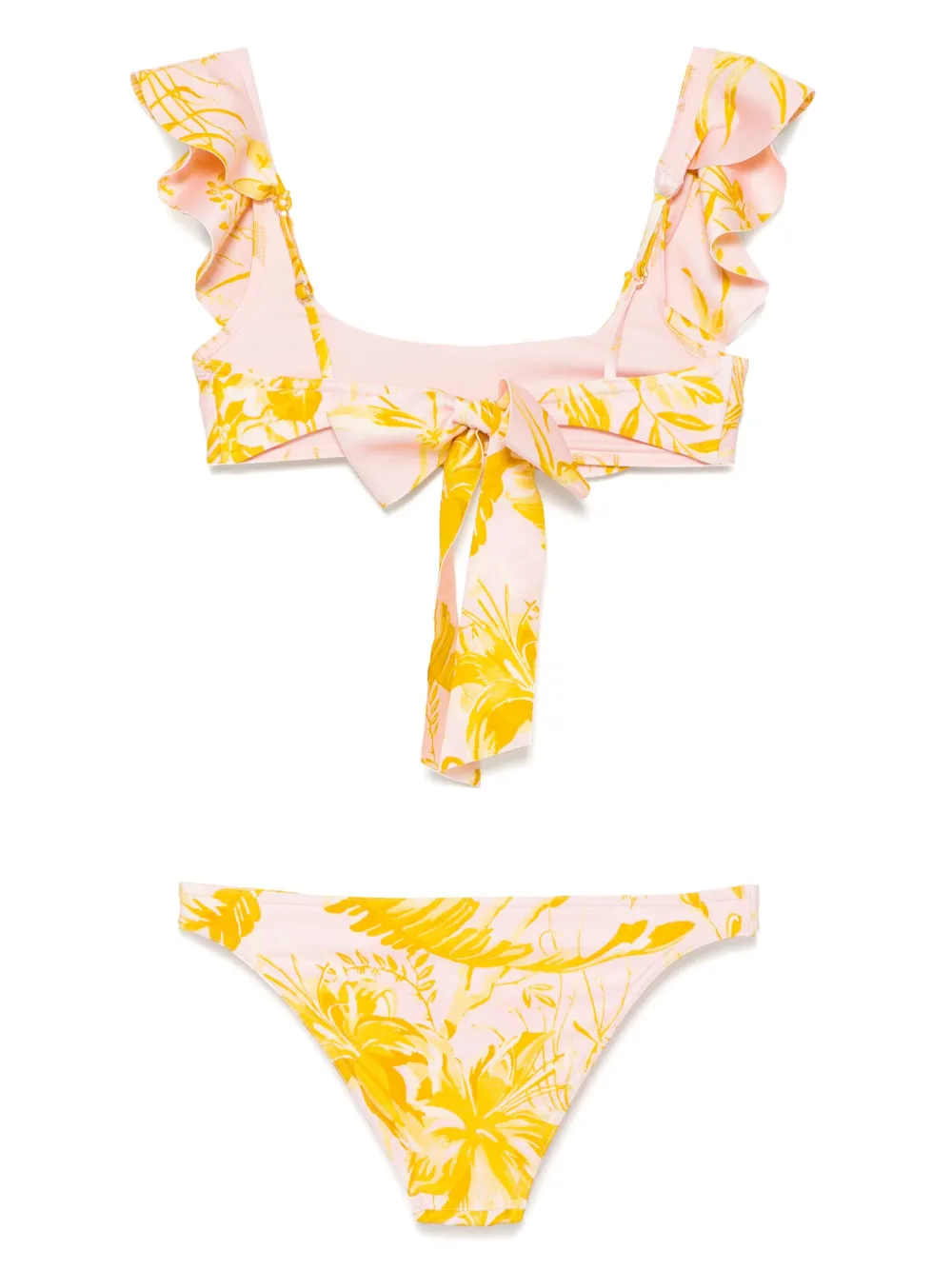 ZIMMERMANN Golden bikini met franje hals - Roze