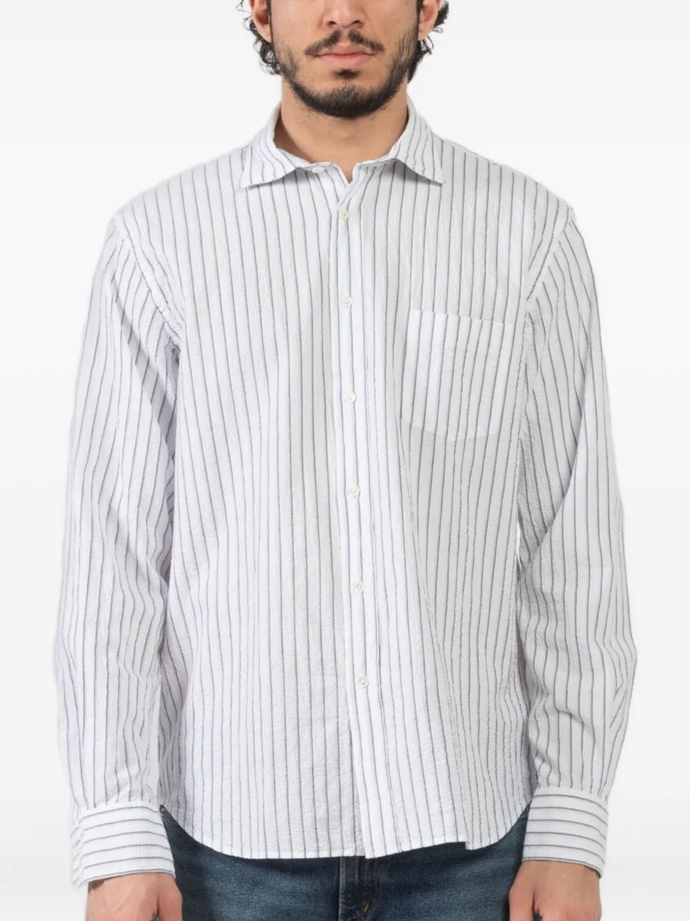 HARTFORD Paul striped button-up shirt | Blue | Image 1