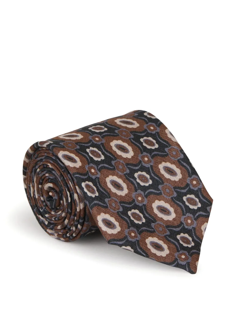 Lardini Stropdas met geometrisch jacquard Bruin