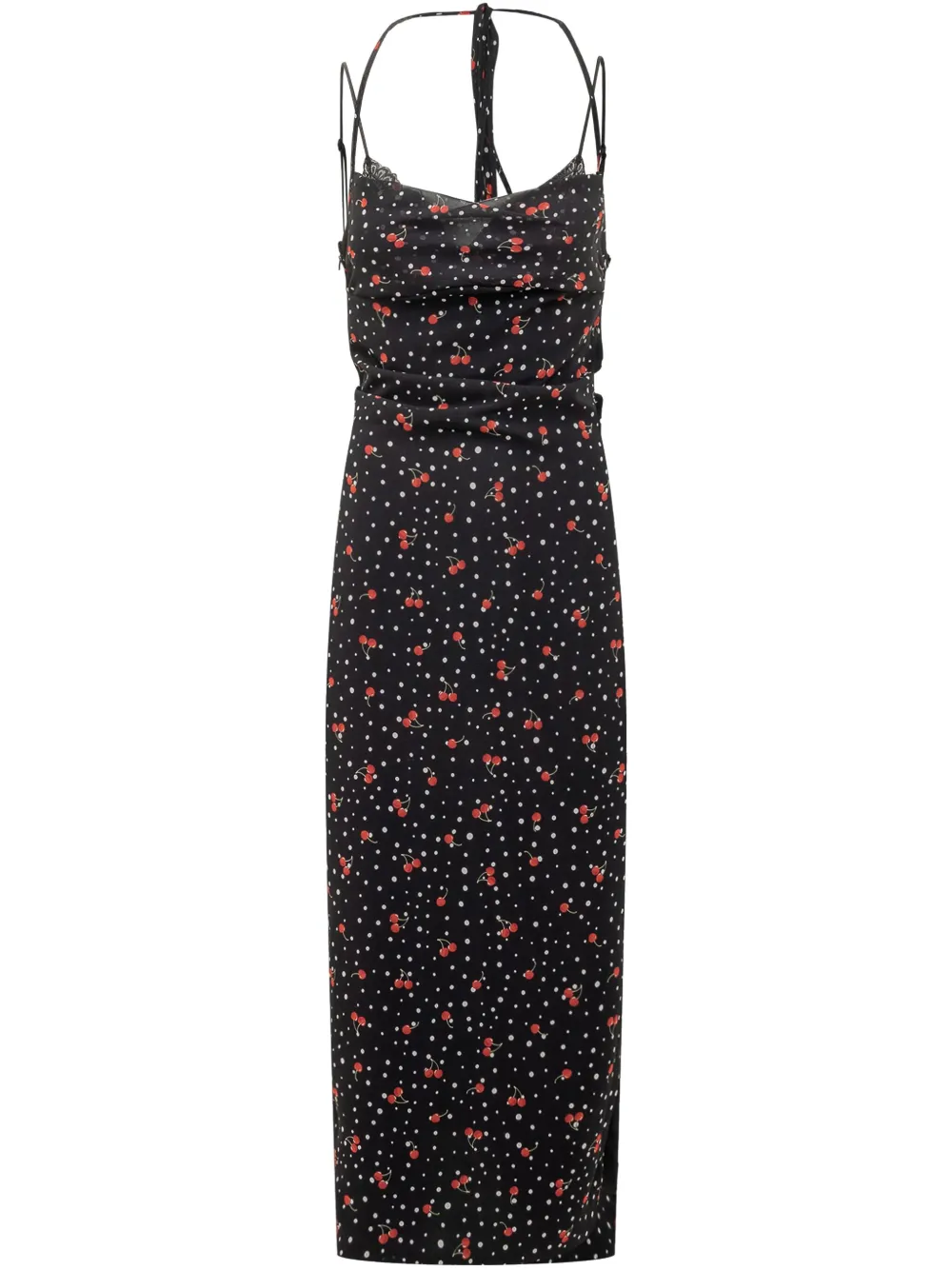 DES PHEMMES printed slip dress Zwart