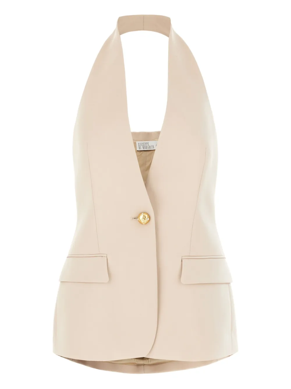 halter-neck buttoned jacket