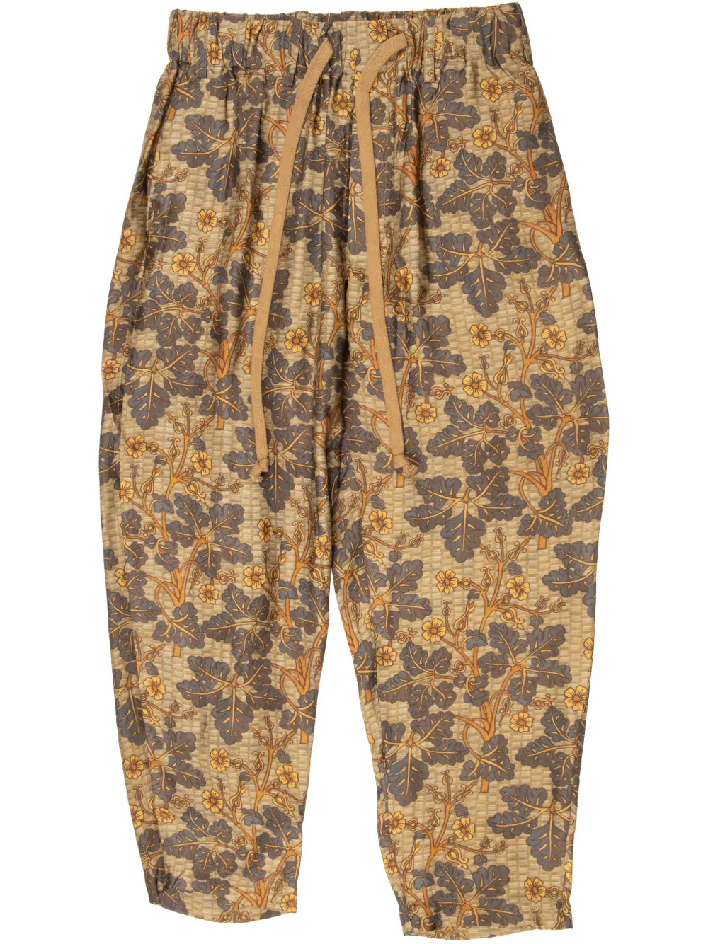 floral-print trousers