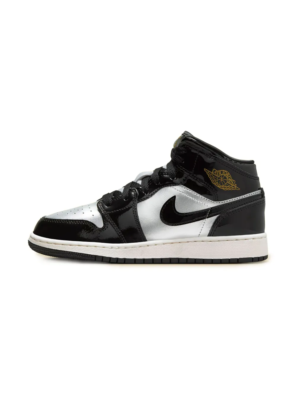 Jordan Kids Jordan 1 Mid SE "Black Metallic Silver Sail Metallic Gold"