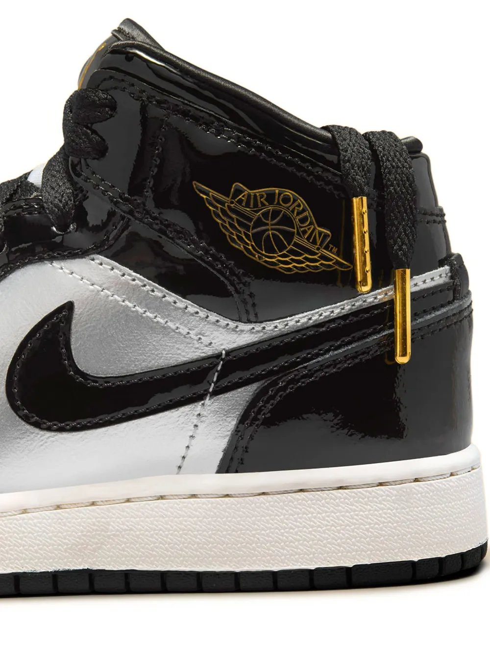 Jordan Kids Jordan 1 Mid SE "Black Metallic Silver Sail Metallic Gold"