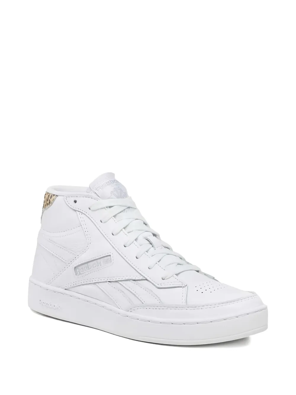 Reebok Club C Form "White Leopard" high-top sneakers