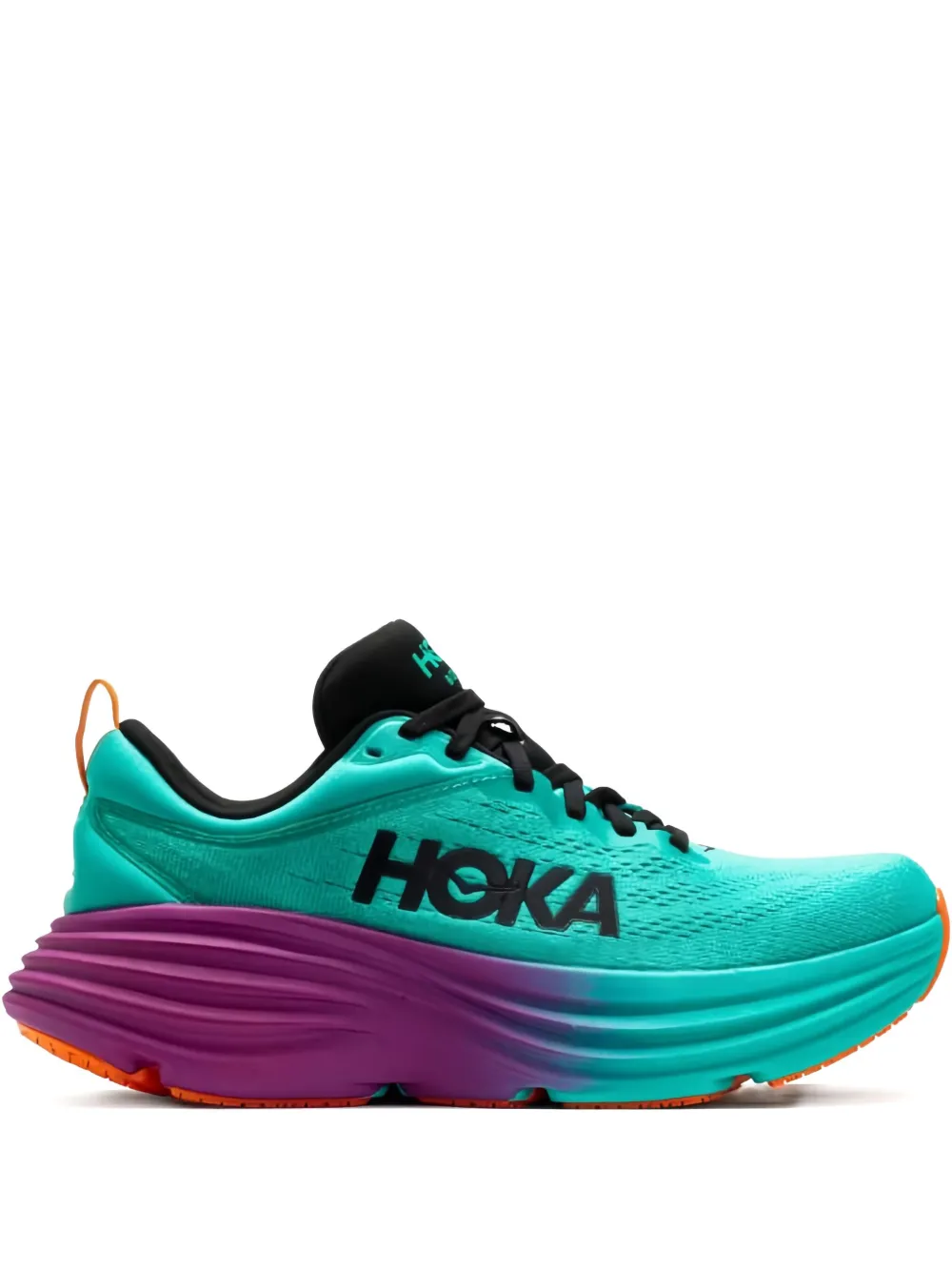 HOKA One Bondi 8 "Electric Aqua Black" sneakers Green