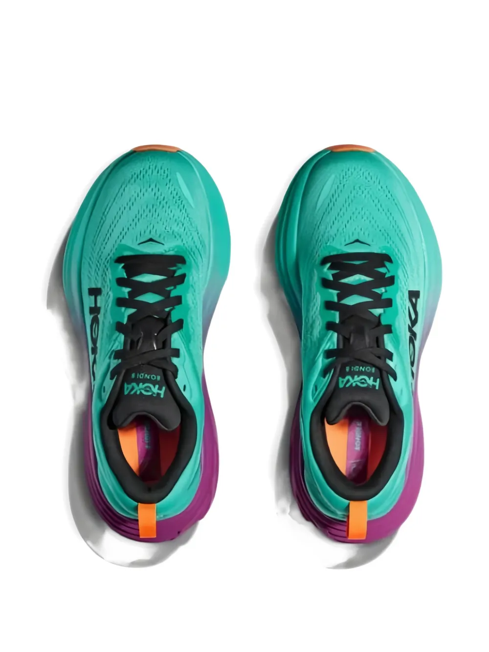 HOKA One Bondi 8 "Electric Aqua Black" sneakers Green