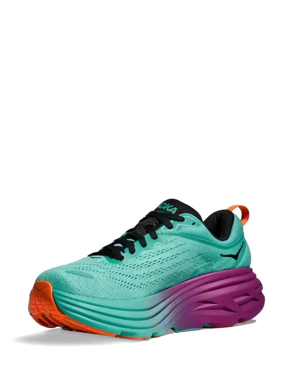 HOKA One Bondi 8 "Electric Aqua Black" sneakers Green