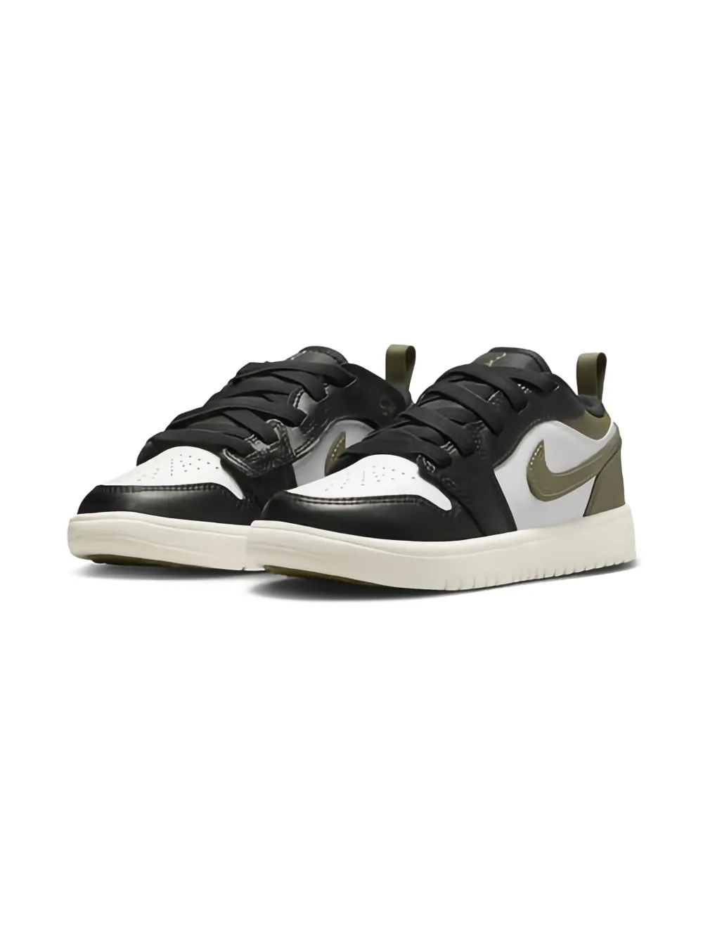 Jordan Kids Jordan 1 Low ALT Black/Medium Olive/Sail/White sneakers - Zwart