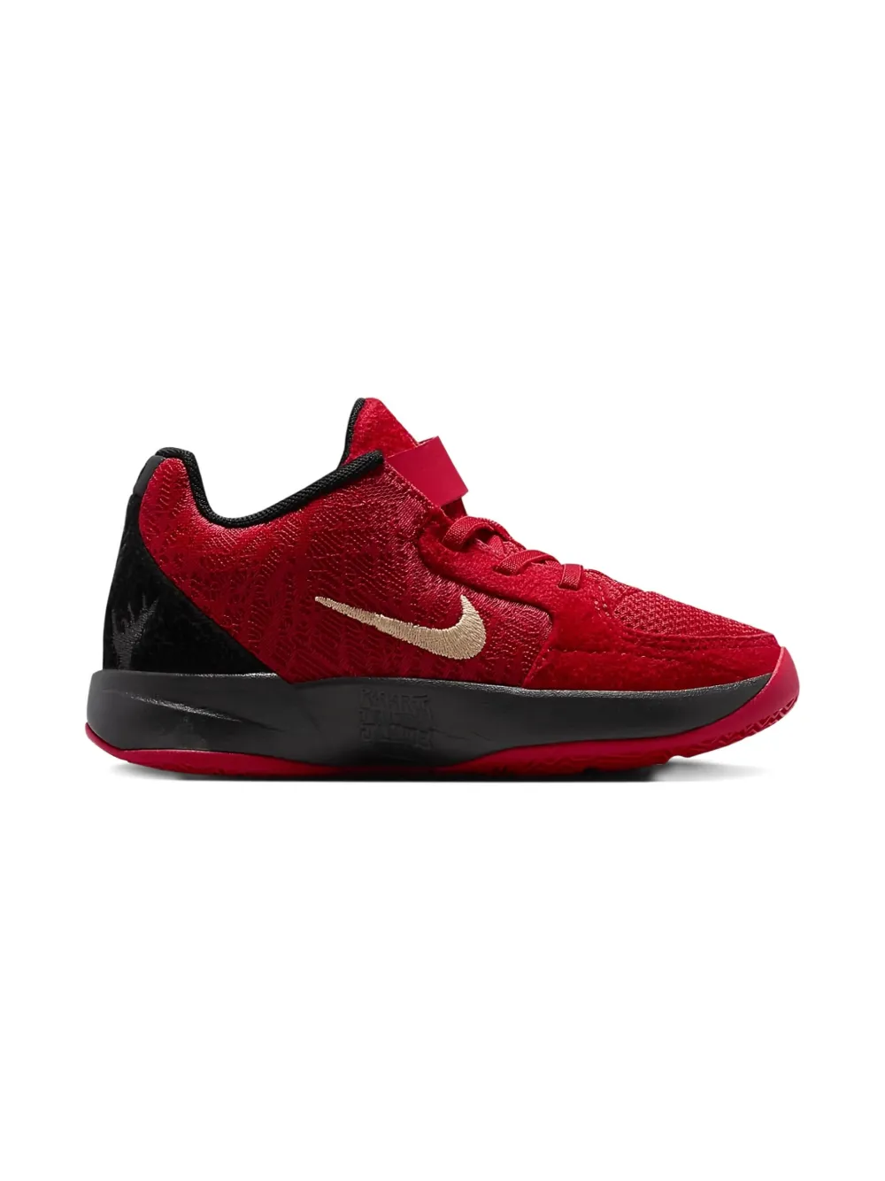 Nike Textured Gold-detail Sneakers In Red