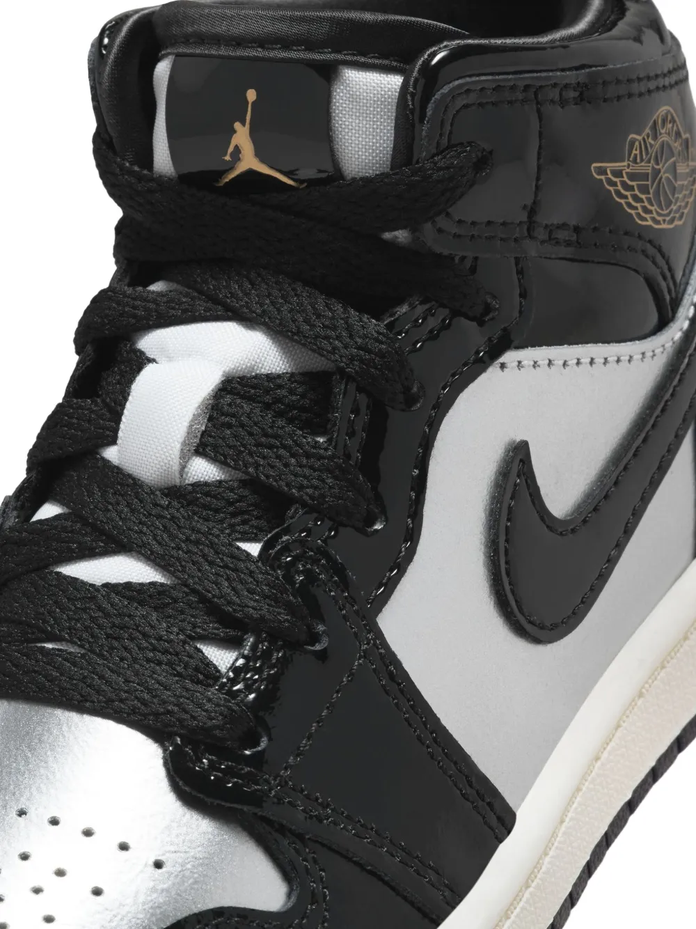 Jordan 1 Mid Se "black/metallic Silver/sail/metallic Gold" Sneakers