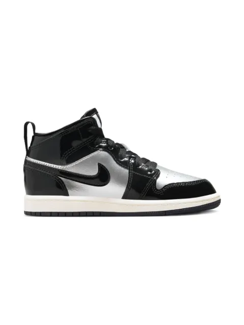 Jordan Kids Jordan 1 Mid SE "Black/Metallic Silver/Sail/Metallic Gold" sneakers