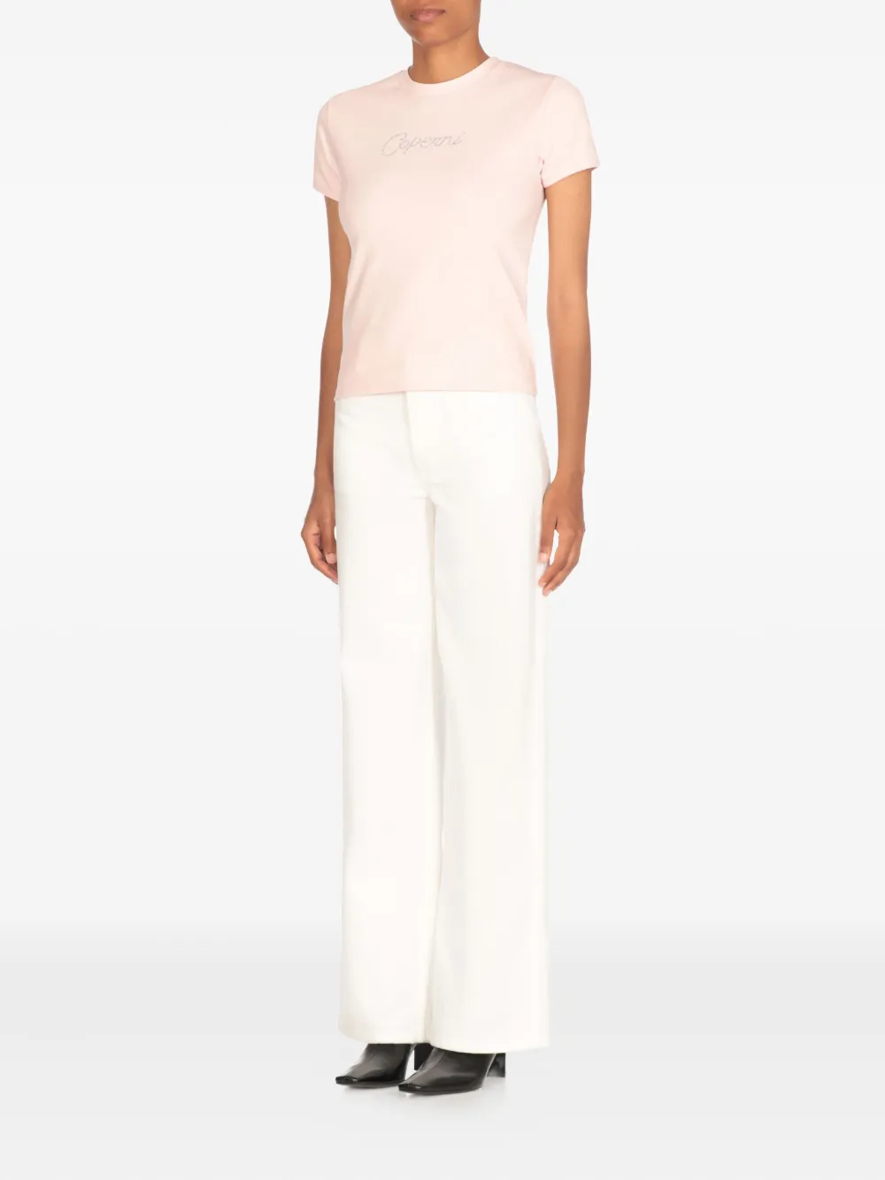 Coperni T-shirt met logo van stras Roze
