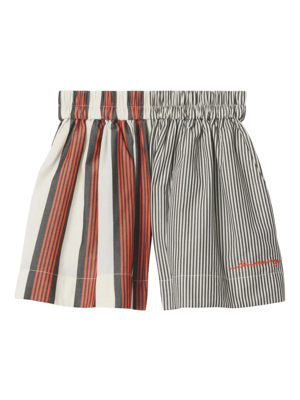 Burberry Kids Gestreepte shorts Bruin