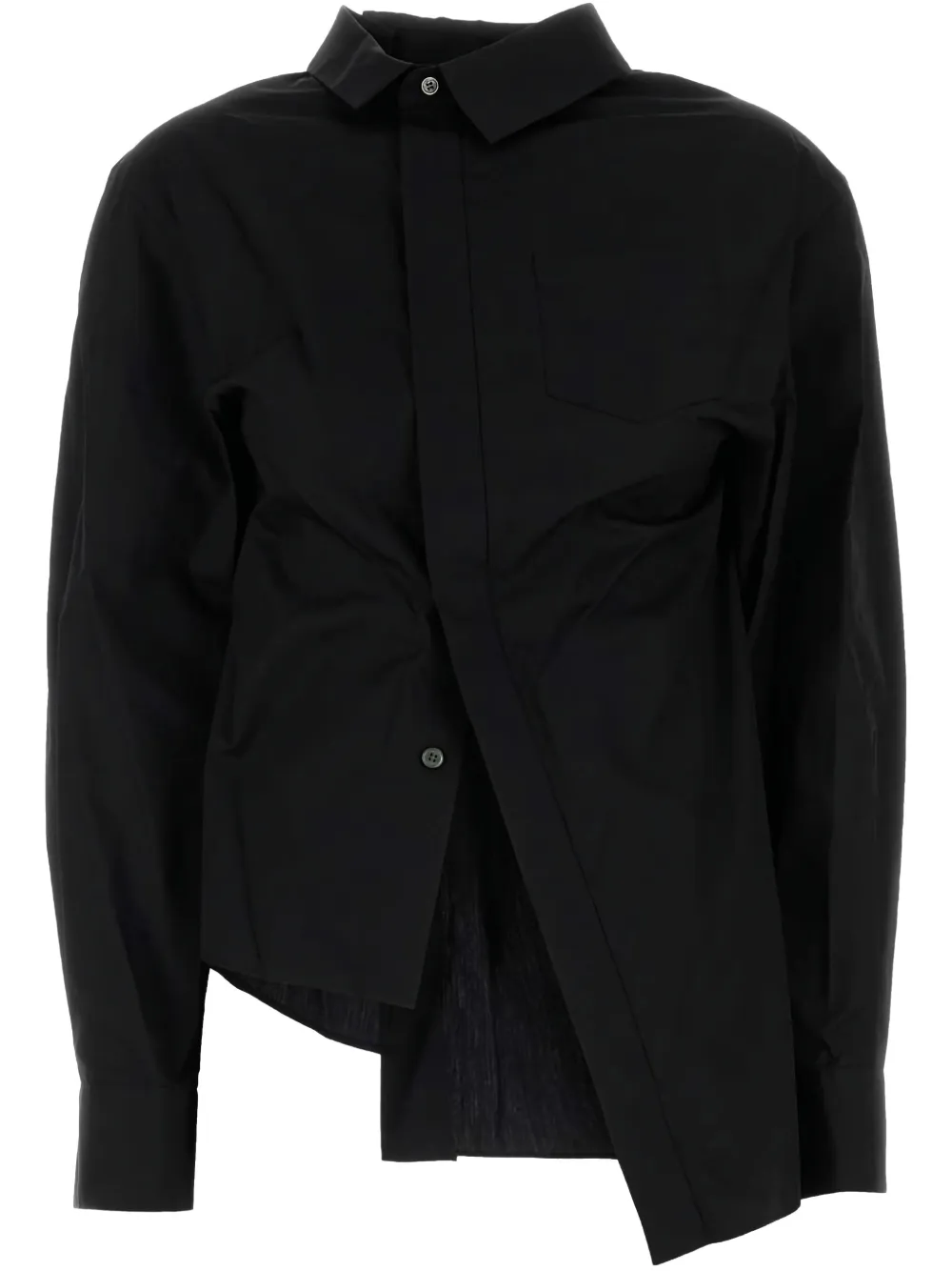 Sacai Popeline blouse Zwart