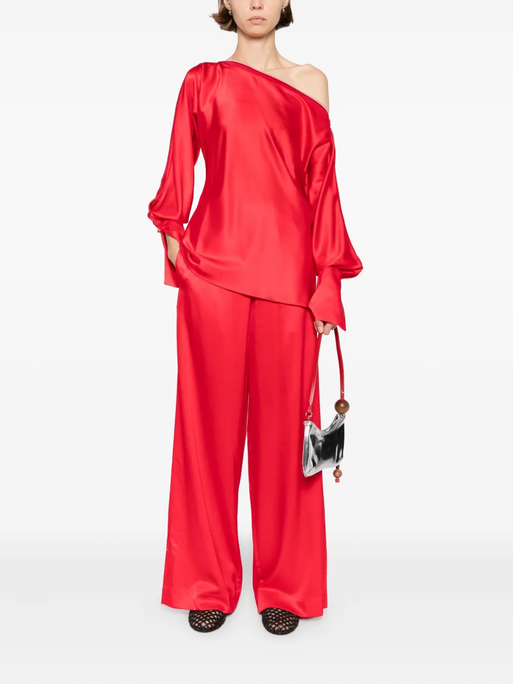  Danamé Asymmetric-neck Top - Red 