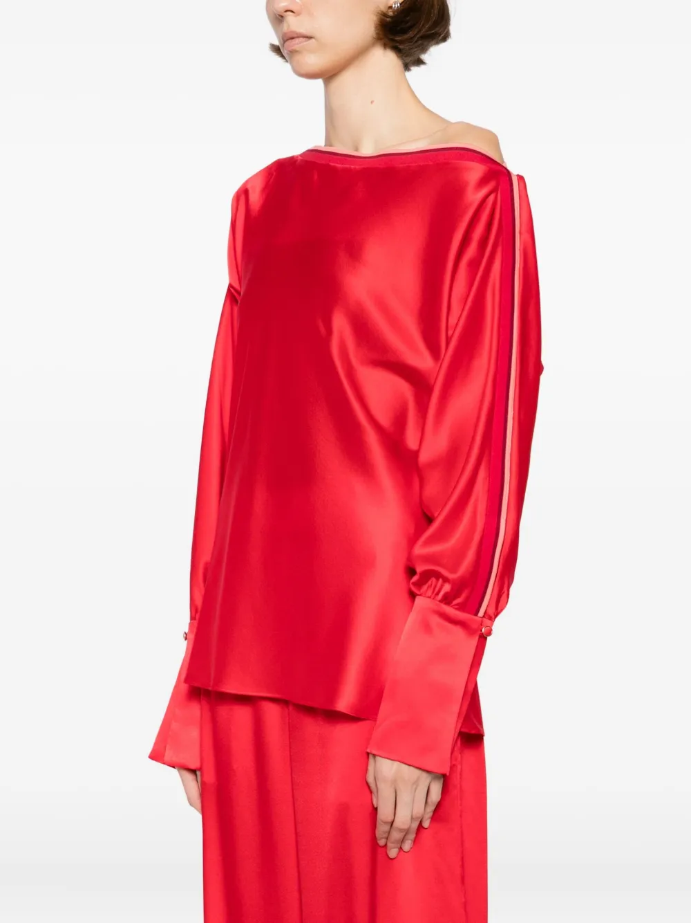  Danamé Asymmetric-neck Top - Red 