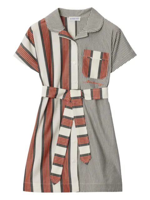 Burberry Kids vestido camisero de algodón a rayas