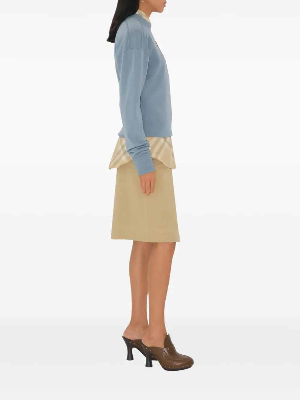 Burberry B Crest Wool Sweater In Blue