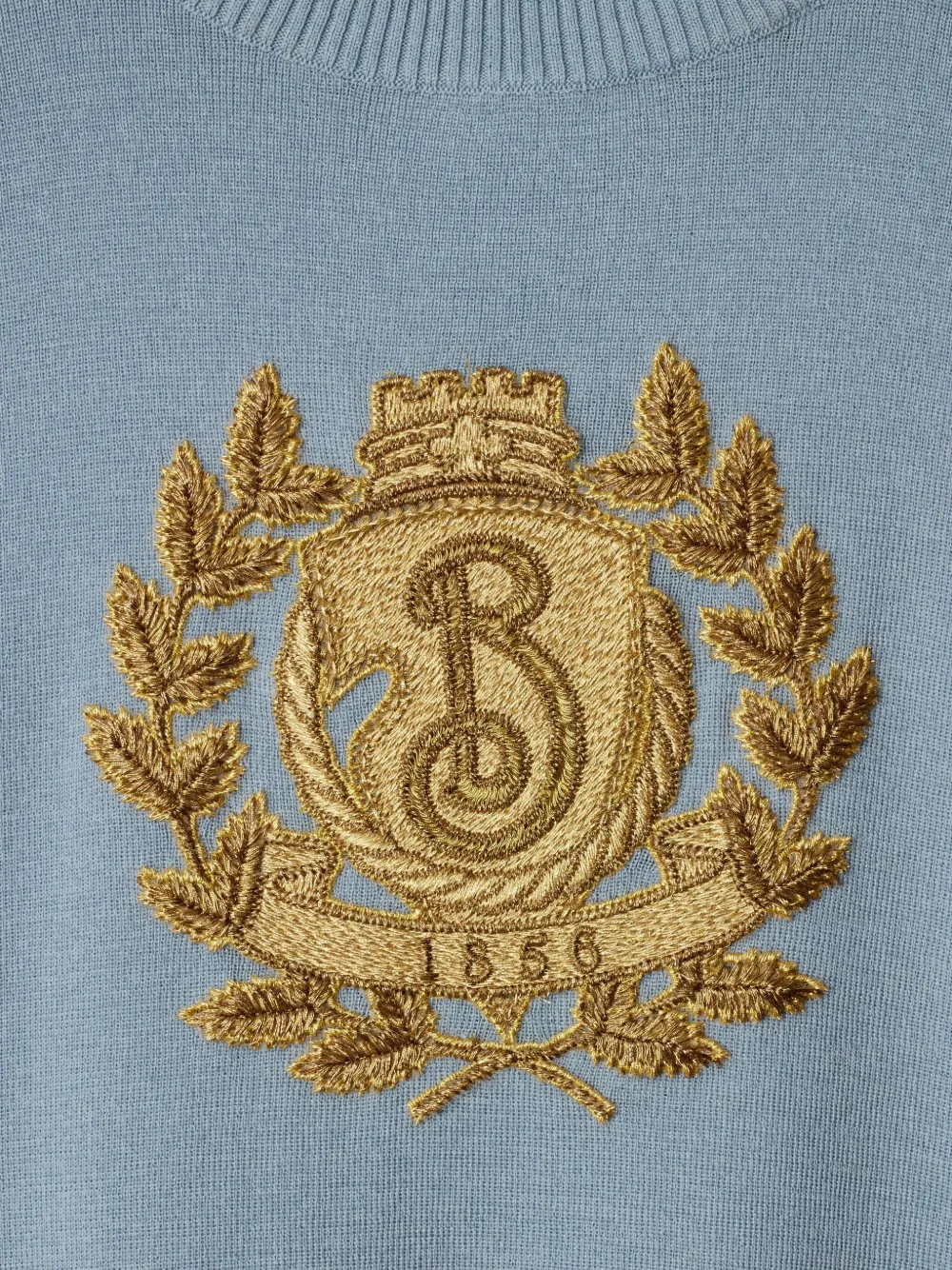 Burberry B Crest Wool Sweater In Blue