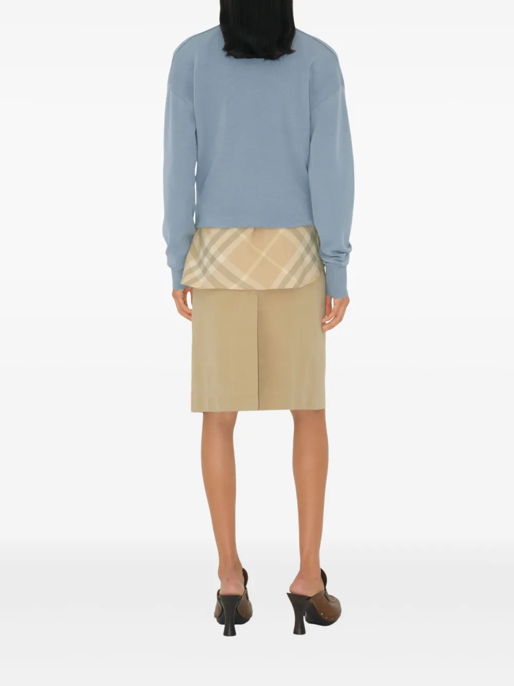 Burberry B Crest Wool Sweater In Blue