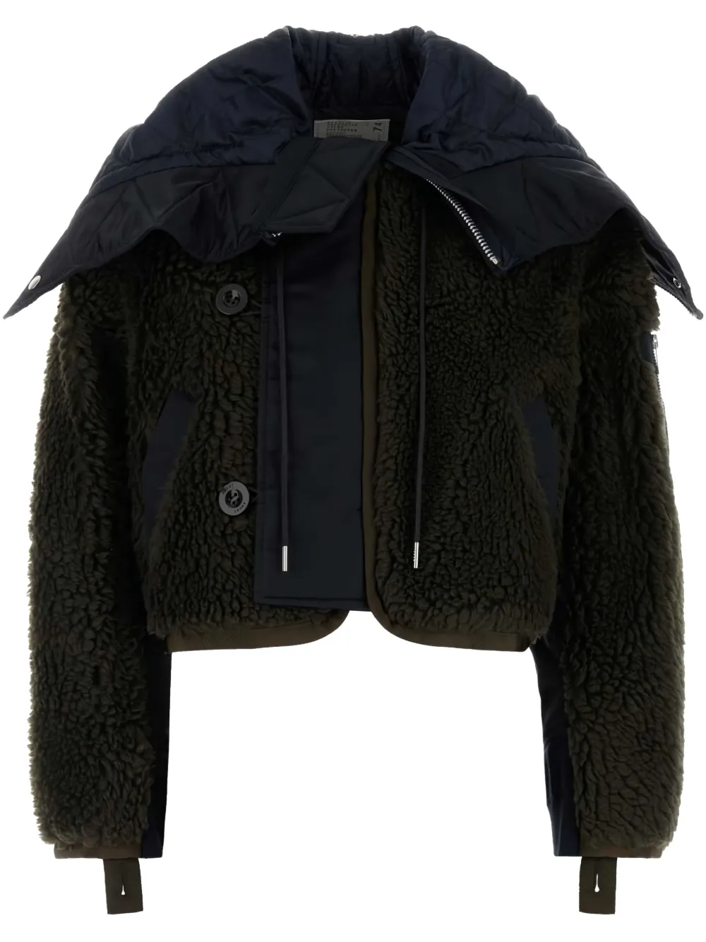 sacai バイカラー ボンバージャケット - グリーン sacai バイカラー ボンバージャケット - グリーン