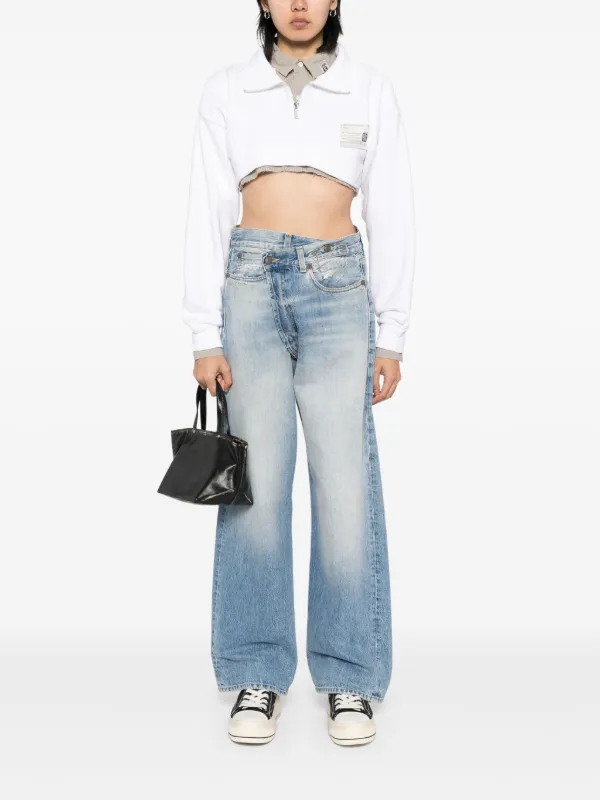 Maison MIHARA YASUHIRO shirt-layered Cropped Sweatshirt