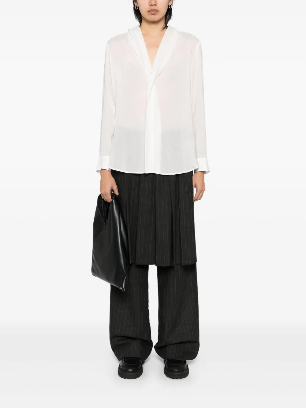 Yohji Yamamoto Blouse met capuchon - Wit