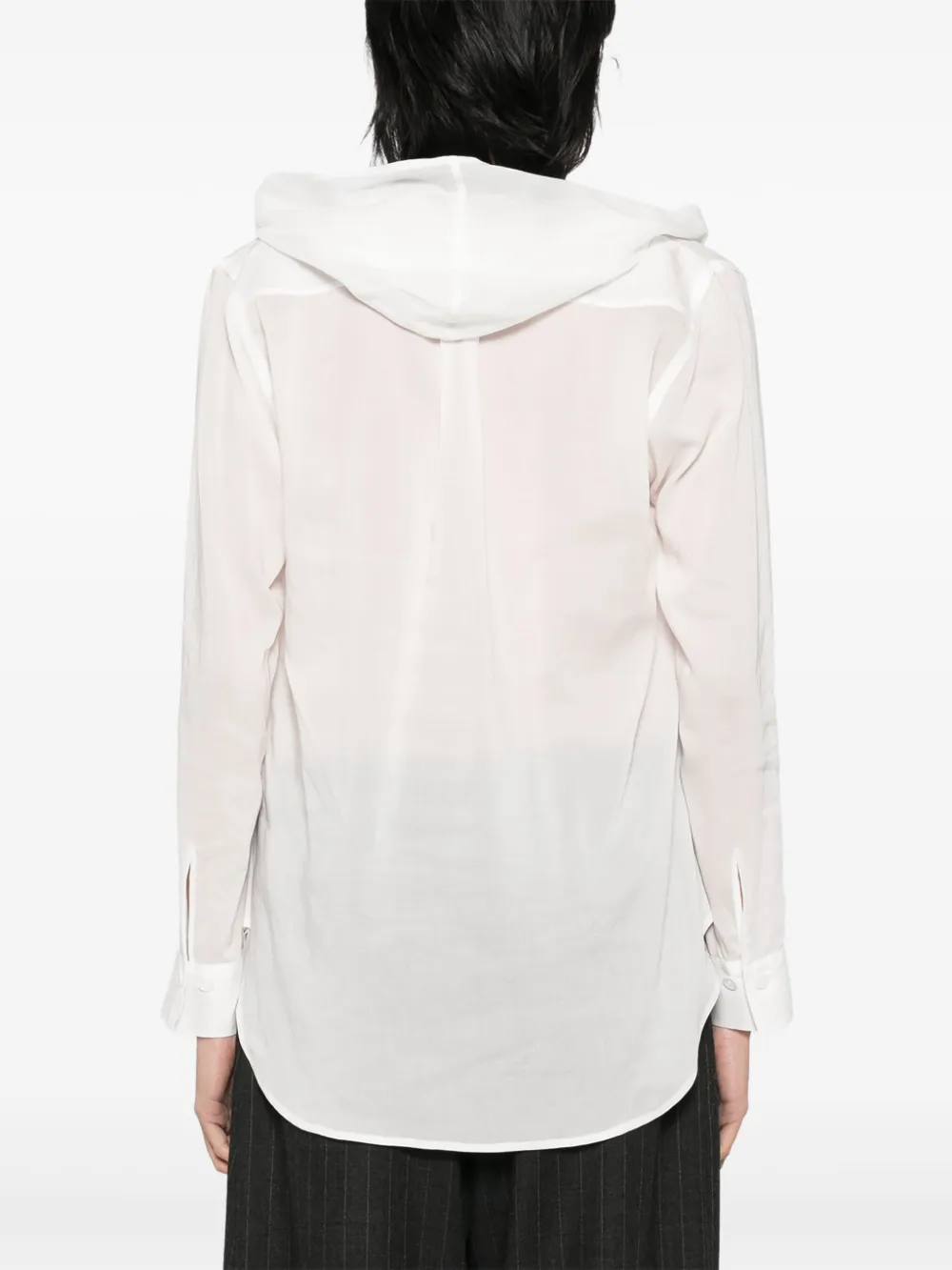 Yohji Yamamoto Blouse met capuchon Wit