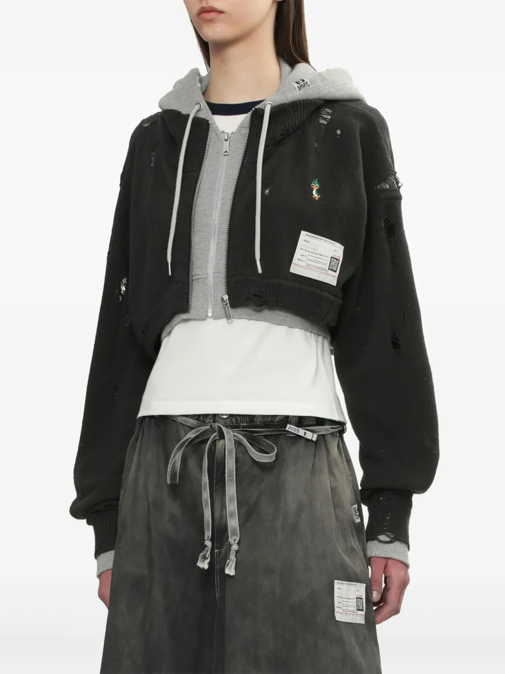 Maison MIHARA YASUHIRO hoodie-layered cropped cardigan