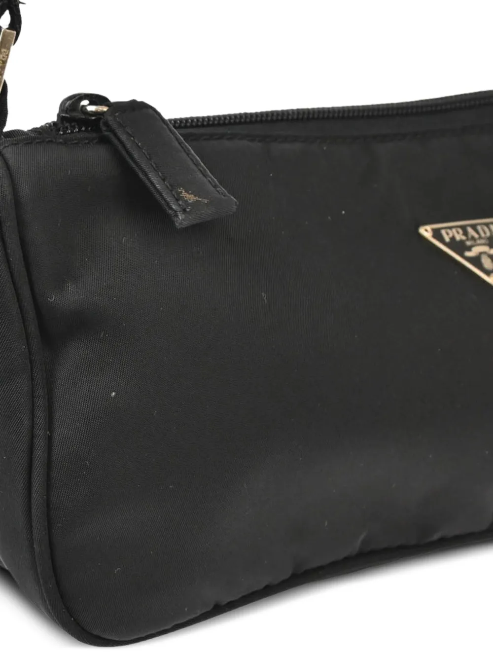 Pre-owned Prada 1990-2000s Triangle-logo Handbag In Black