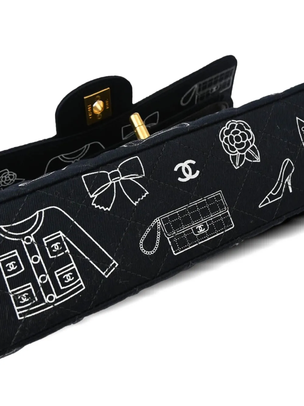 Pre-owned Chanel 2002 Medium Double Flap Shoulder Bag In 黑色