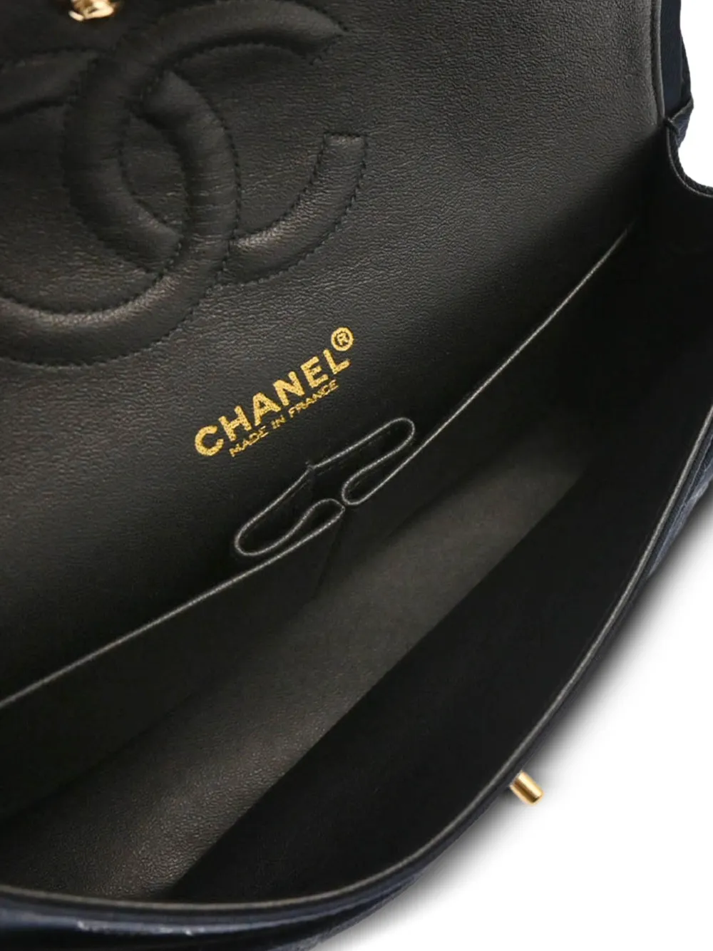 Pre-owned Chanel 2002 Medium Double Flap Shoulder Bag In 黑色