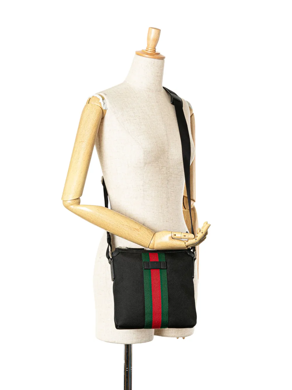 Gucci Pre-Owned 2016-2024 Techno Canvas Web Messenger Bag crossbody bag - Zwart