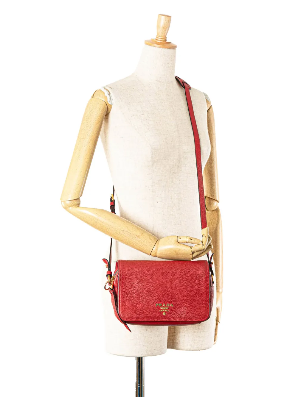 Prada Pre-Owned 2013-2024 Vitello Phenix Flap crossbody bag - Rood