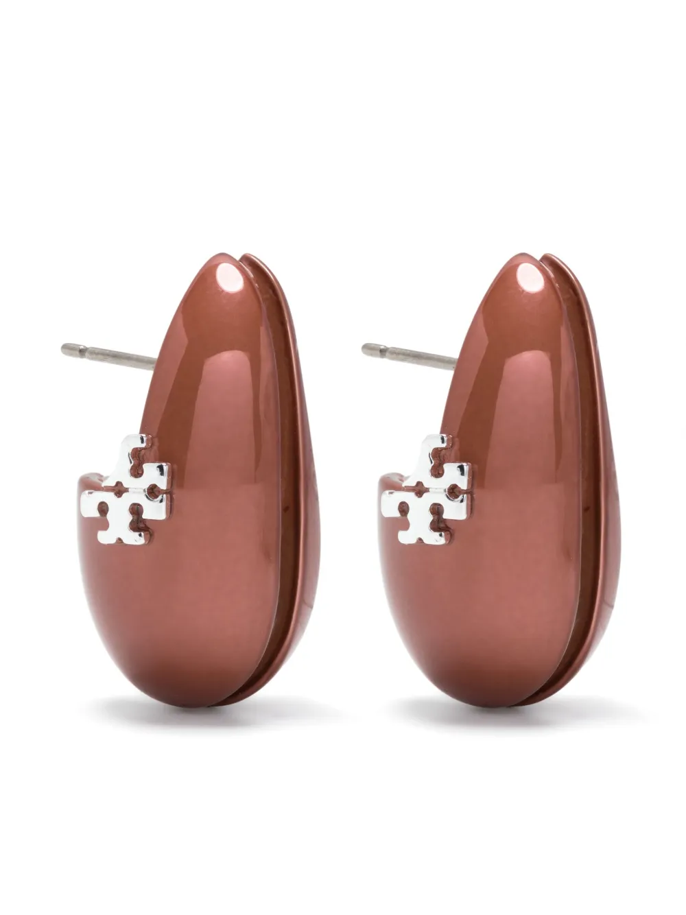 Tory Burch Wave ピアス - ブラウン Tory Burch Wave ピアス - ブラウン