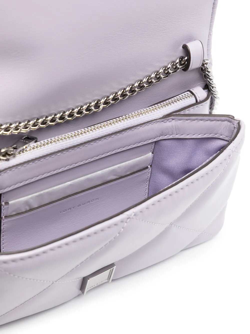 Tory Burch Kira Clover portemonnee met ketting Paars
