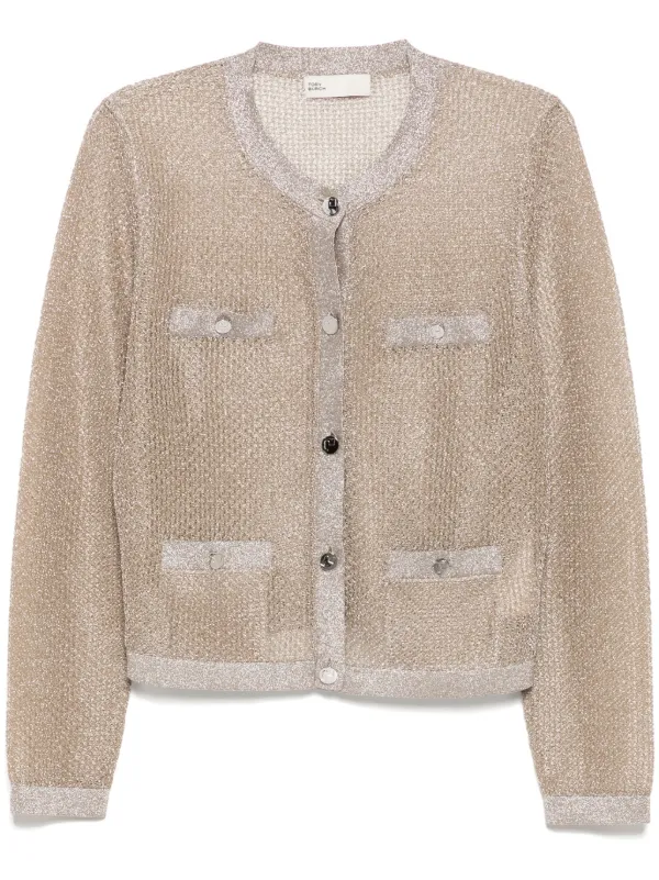 Tory Burch Kendra Cardigan in Neutrals