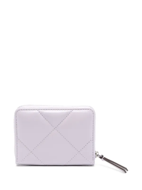 ★Tory Burch★Kira Clover Quilt Small Zip Around Wallet KIRA MULTI CLOVER DIAMOND QUILT SMALL ZIP AROUND WALLET BLACK